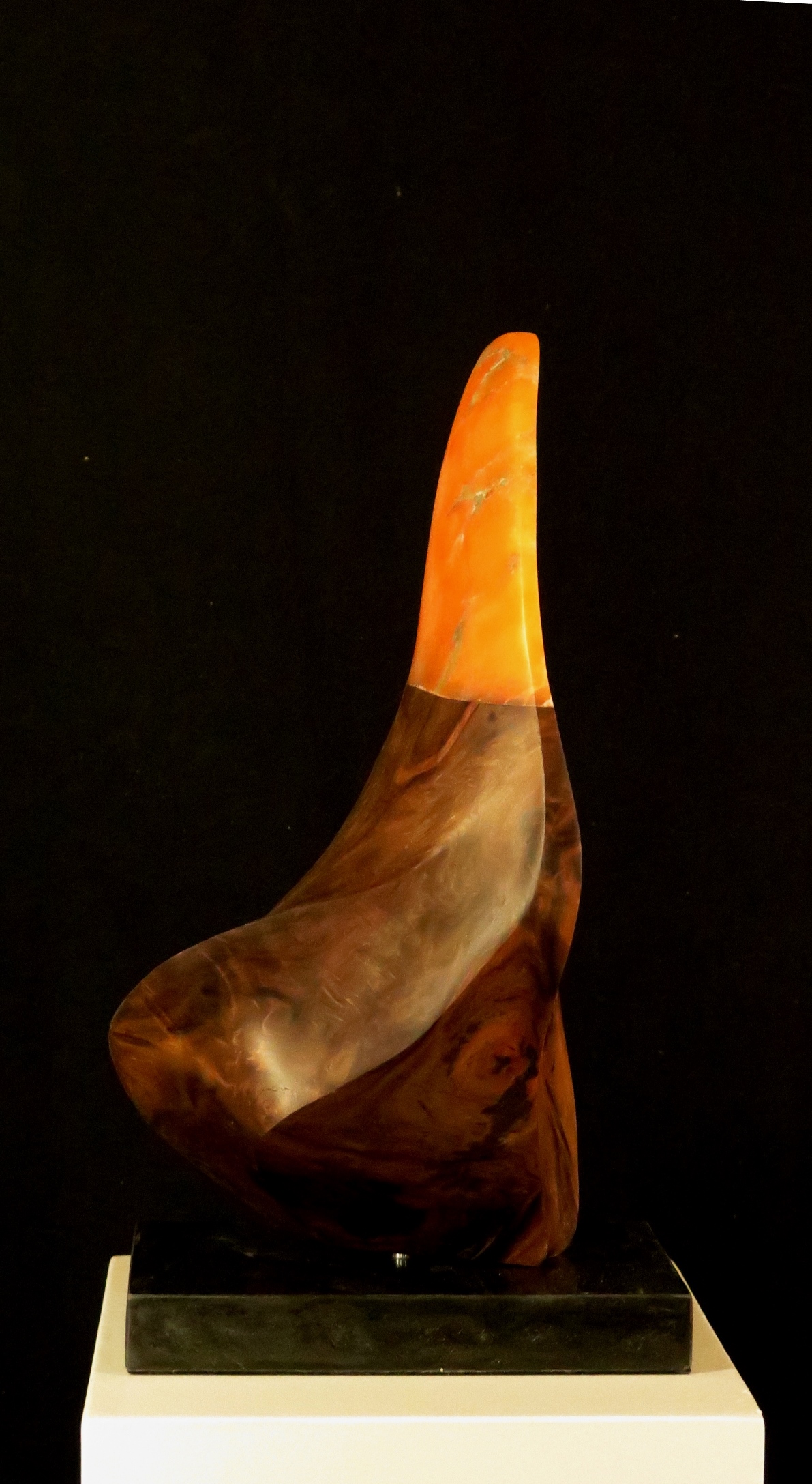 "Autumn Blaze" Alabaster Redwood on marble, Randal Leek