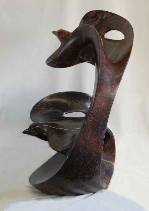 "Fantasy in Flight"  27" high x 20 wide Purple Pyrophyllite 