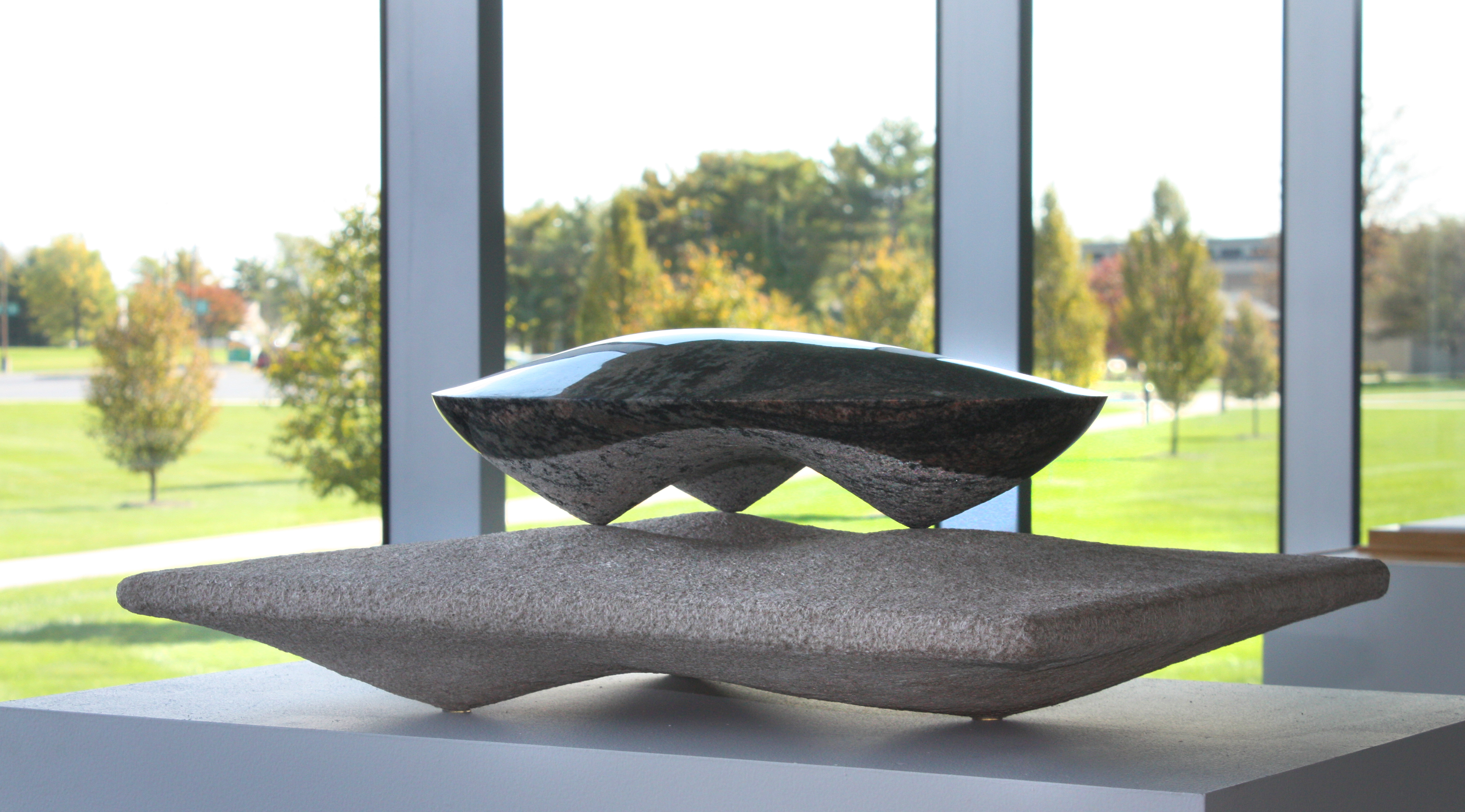 'Traveling on Jupiter'  - 2013 - 17 x 24 x 10 inches - Morton Gniess on Indiana Limestone