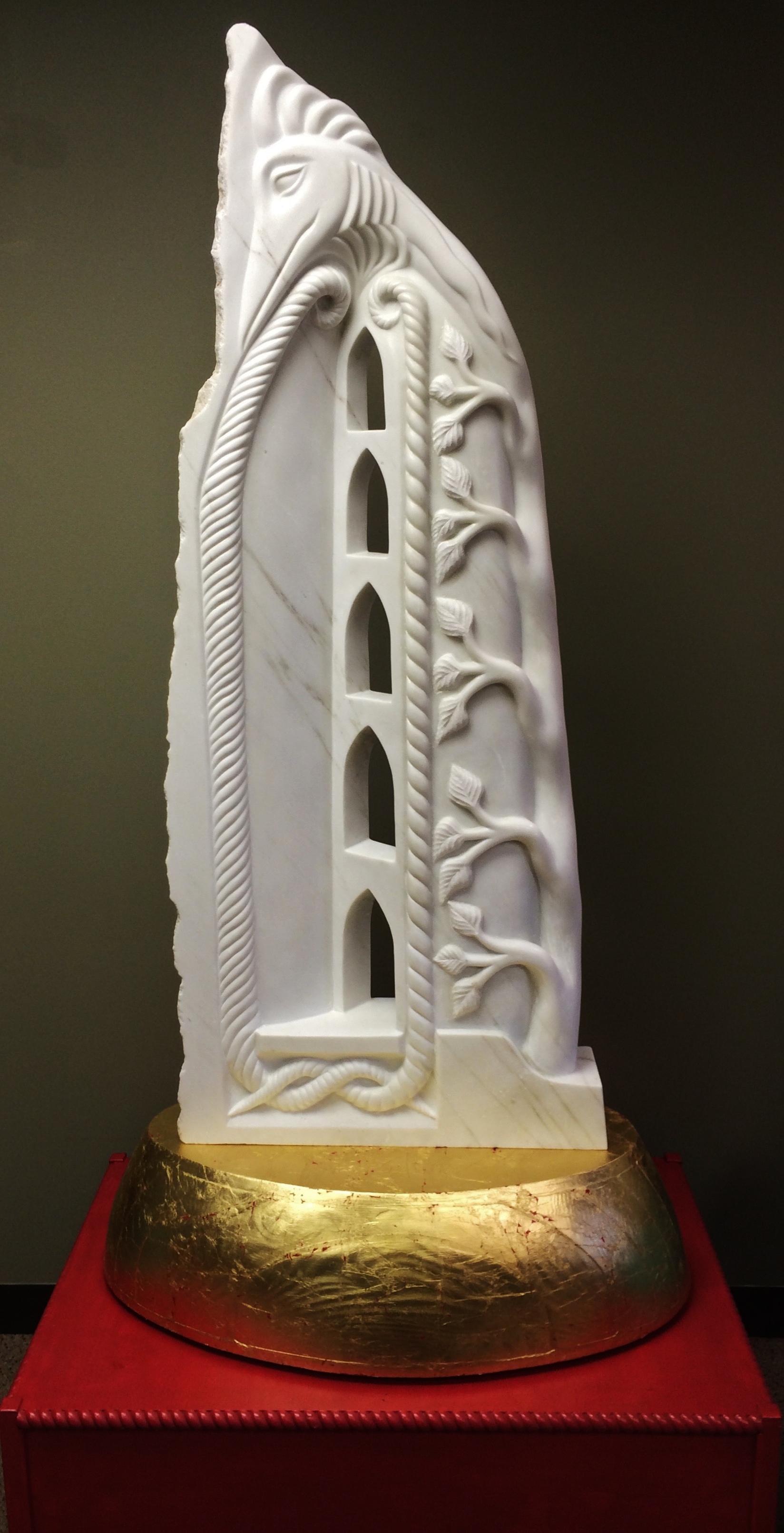 “Window Rock, A Love Affair”, Colorado marble, 62” tall.